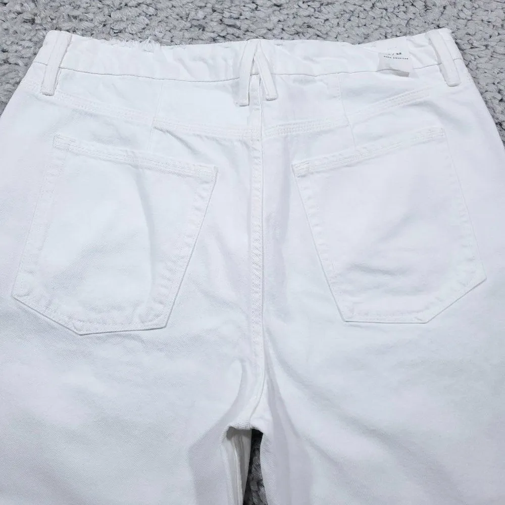 Good American Good 90s Duster Natural Fray White Jeans High Rise Size 14 32 - Image 4