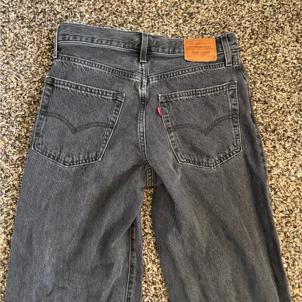 levi’s baggy dad jeans size 27 grey washed black - Image 6