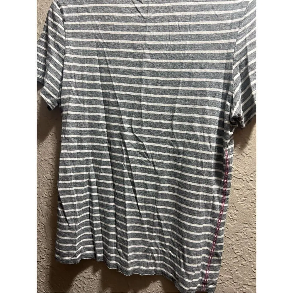 Life Is Good Striped Listen To Your Heart Shirt Woman’s Size Medium-Holes Flaw - Image 9