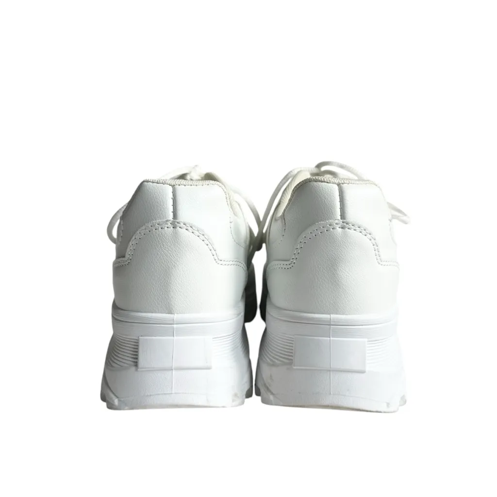 🔃White Platform Lace Up Sneakers White Size 8 - Image 5