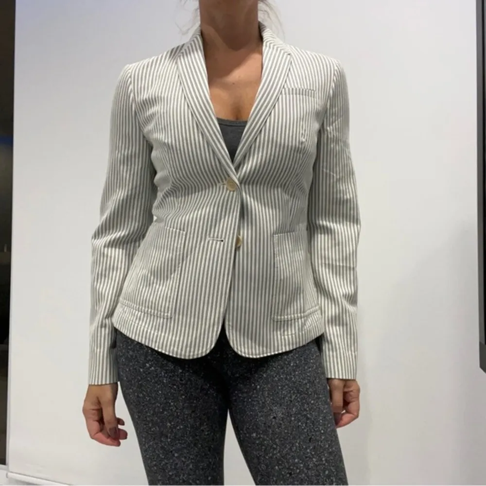 Navy and White Striped Blazer - Image 16