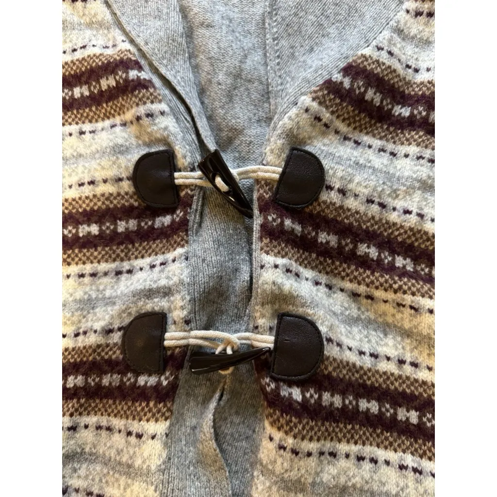 Eddie Bauer XXL Aztec Wool Blend Toggle Cardigan Sweater Cozy‎ Country City VTG - Image 6