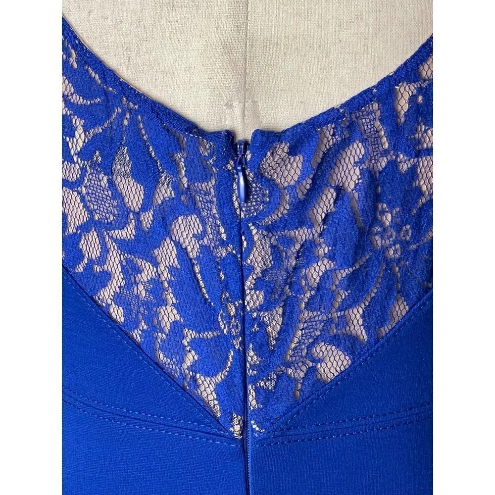 Ali &‎ Jay Royal Blue V Neck Lace Back Fit And Flare Mini Dress Size S - Image 8