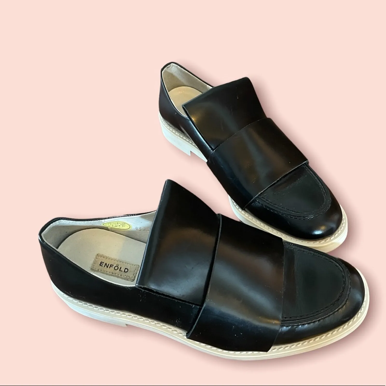 Enföld $350 Black and White Sneaker/ Loafer 37 7 JAPAN Limited Size 6 - Image 4