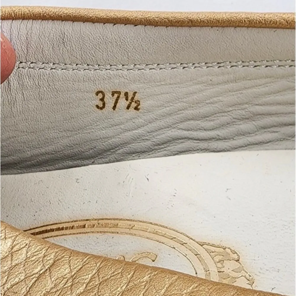 Tod’s gold leather driving loafers size 37.5 - Image 5