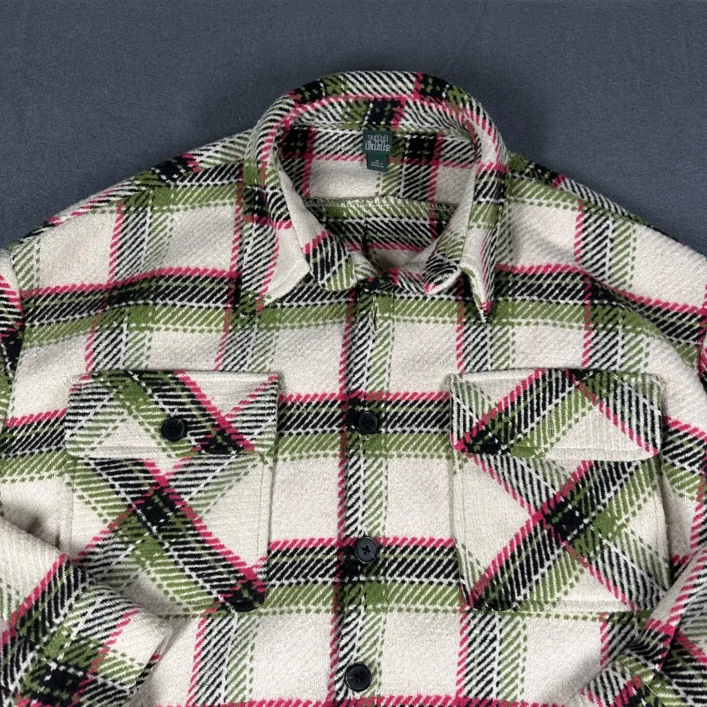 Wild Fable Womens Medium Oversized Wool Blend Button Front Shacket Shirt‎ Jacket - Image 3