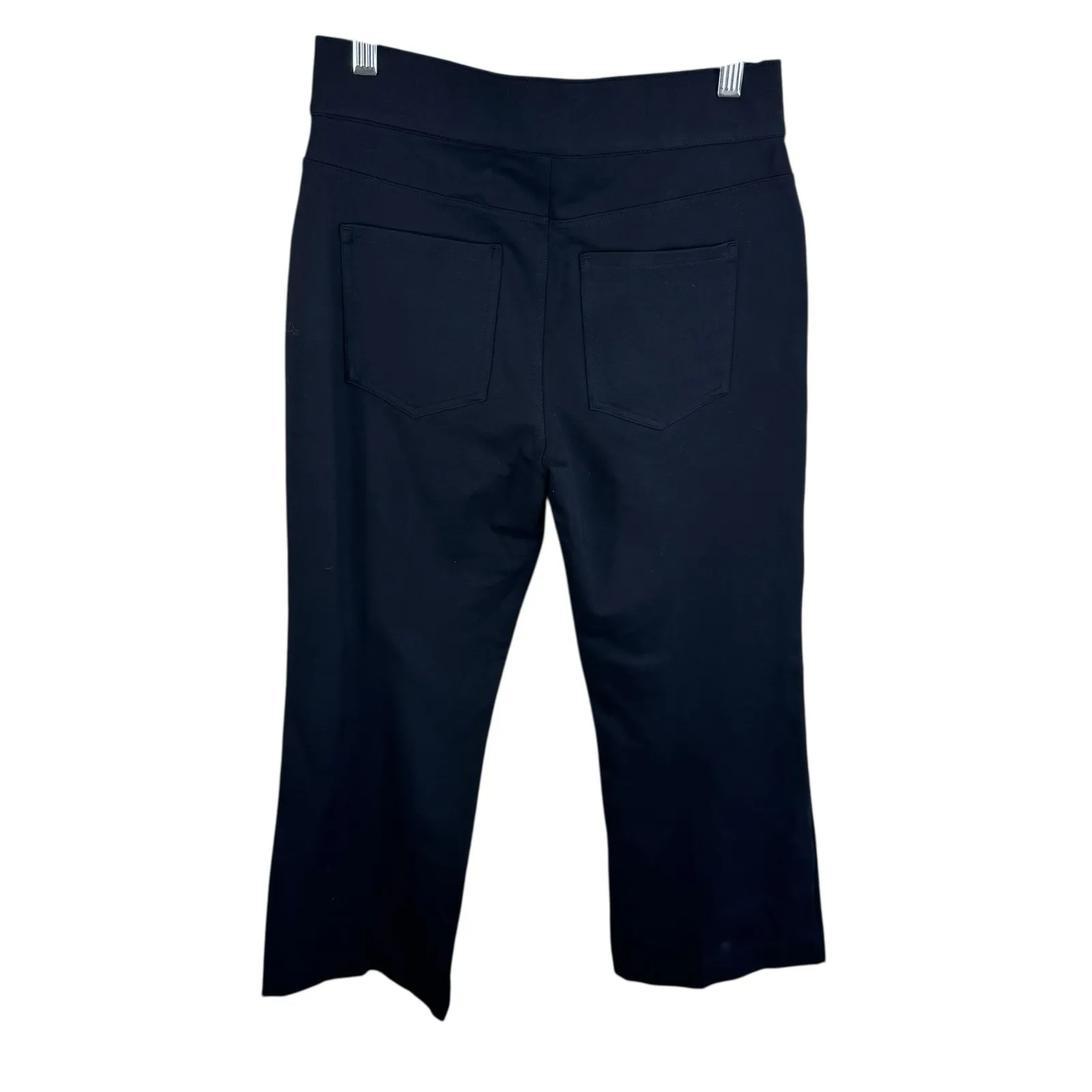 SPANX Black Medium Rise Straight Leg Cropped Compression Leggings Size MP - Image 2