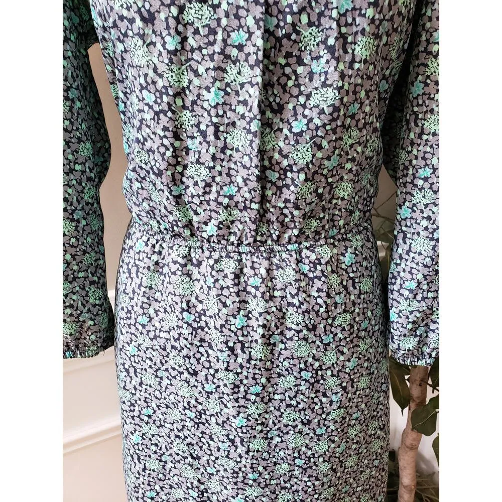 Accidentally In Love Shift Dress Women's Size Medium Blue Floral Cinch Waist - Image 9