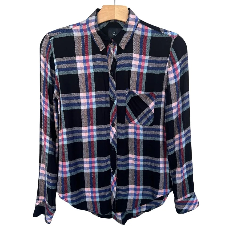 Rails  Hunter Black Melon Aqua Plaid Button Down Shirt XS - Image 2