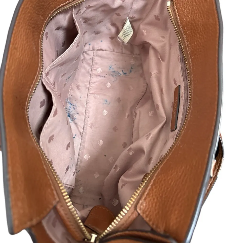 Kate Spade small light Brown Leather Tote - Image 16