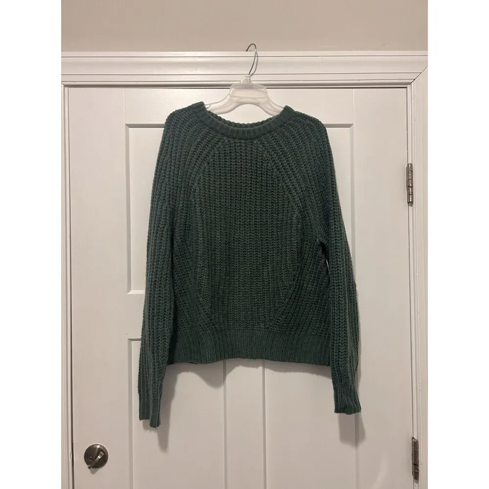 A New Day Sweater Women’s Size Large Green Chunky Knit Super Soft Waist Length - Image 5