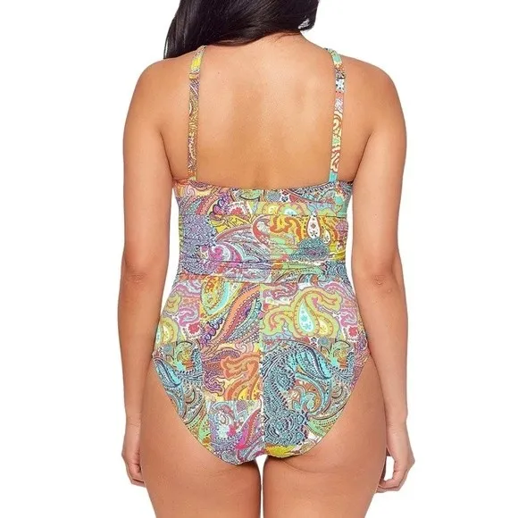 NWT Bleu Rod Beattie Paisley Print Halterneck One-Piece Swimsuit Size 10 NEW - Image 5