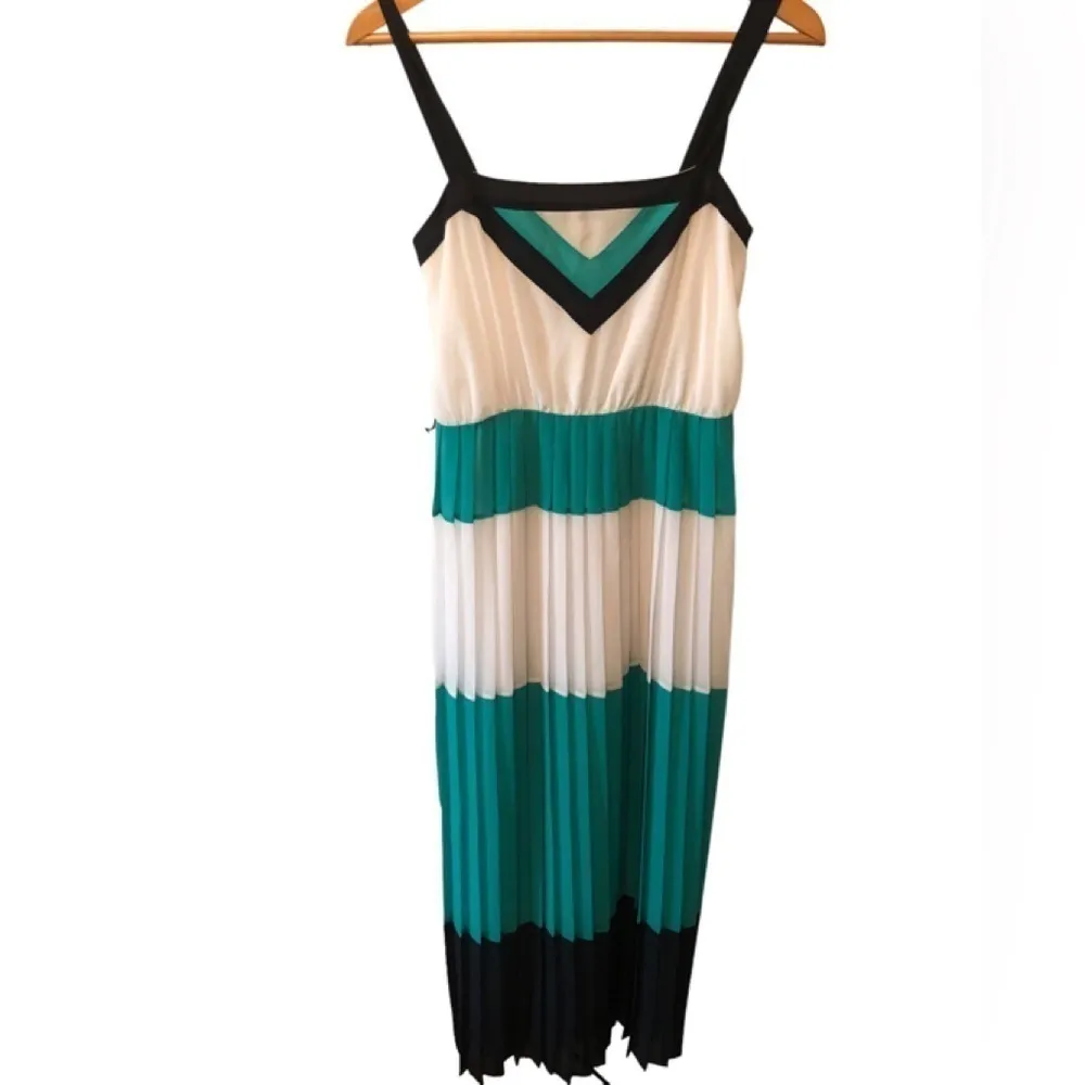 Banana Republic Milly Collection Blue  Colorblock Maxi Dress 6 Cruise Vacation - Image 2