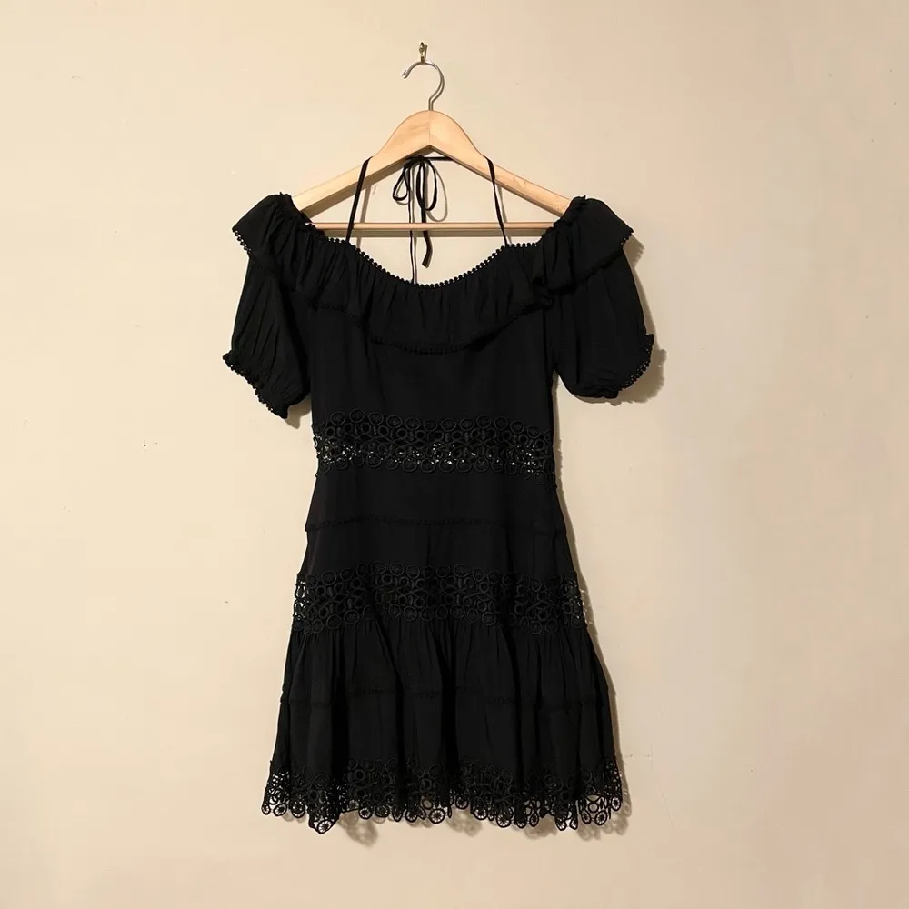 Shabby Chic Lace Trim Tiered Mini Dress - Image 3