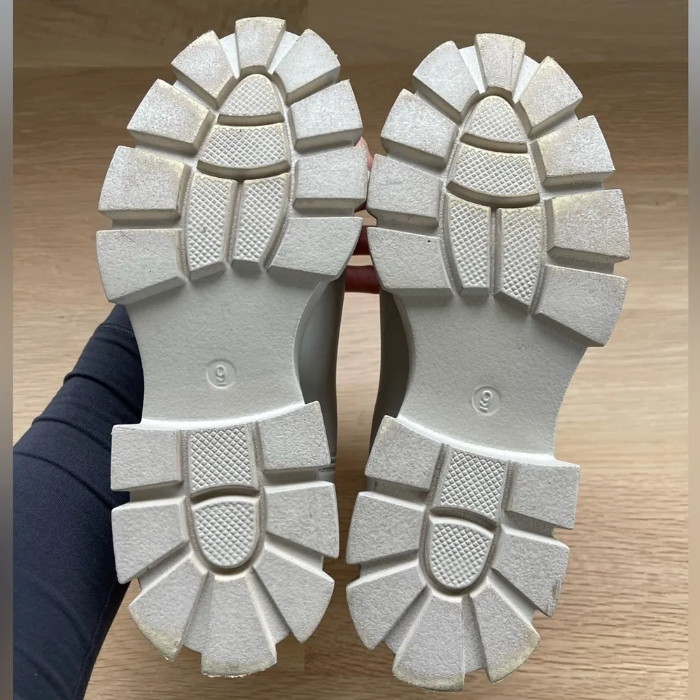 Jeffrey Campbell Platform Lug Sole Chelsea Rain Boot in Cream - Image 8