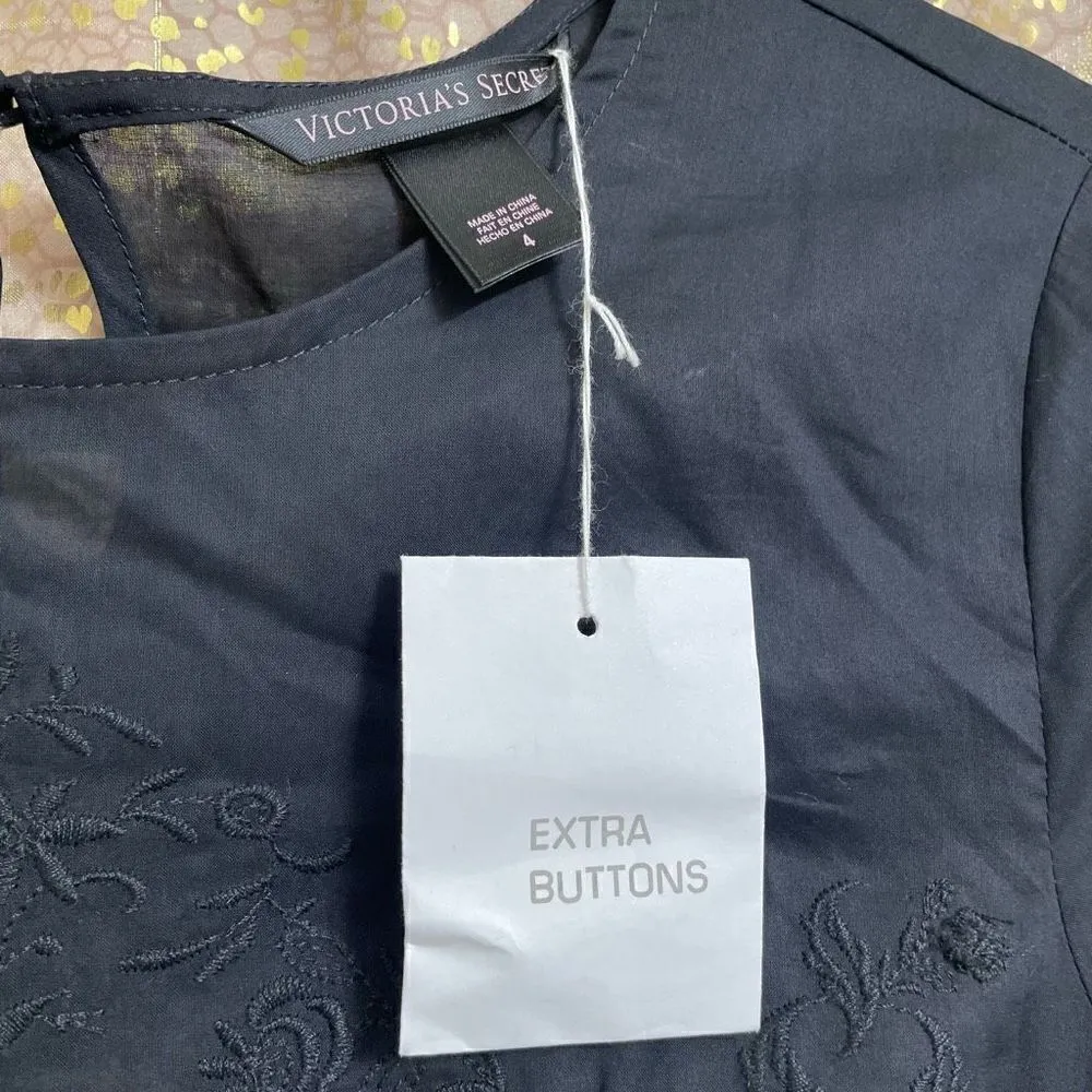 Victoria’s Secret Black Gothic Victorian Embroidered Doll Dress Small 4 NWT - Image 11