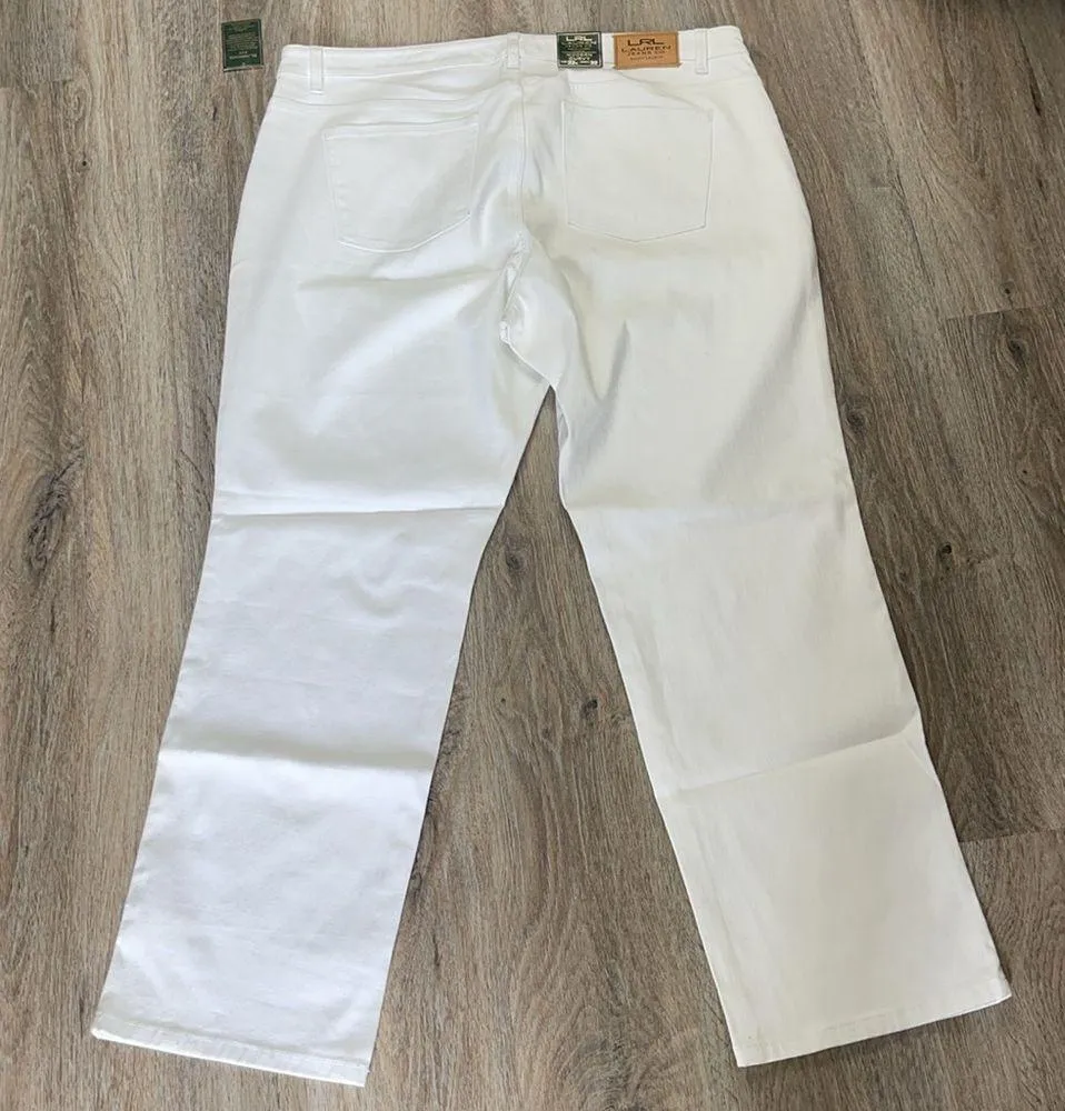 Lauren Ralph Lauren Modern Curvy Straight Leg Slimming Jeans Size 22W White - Image 3
