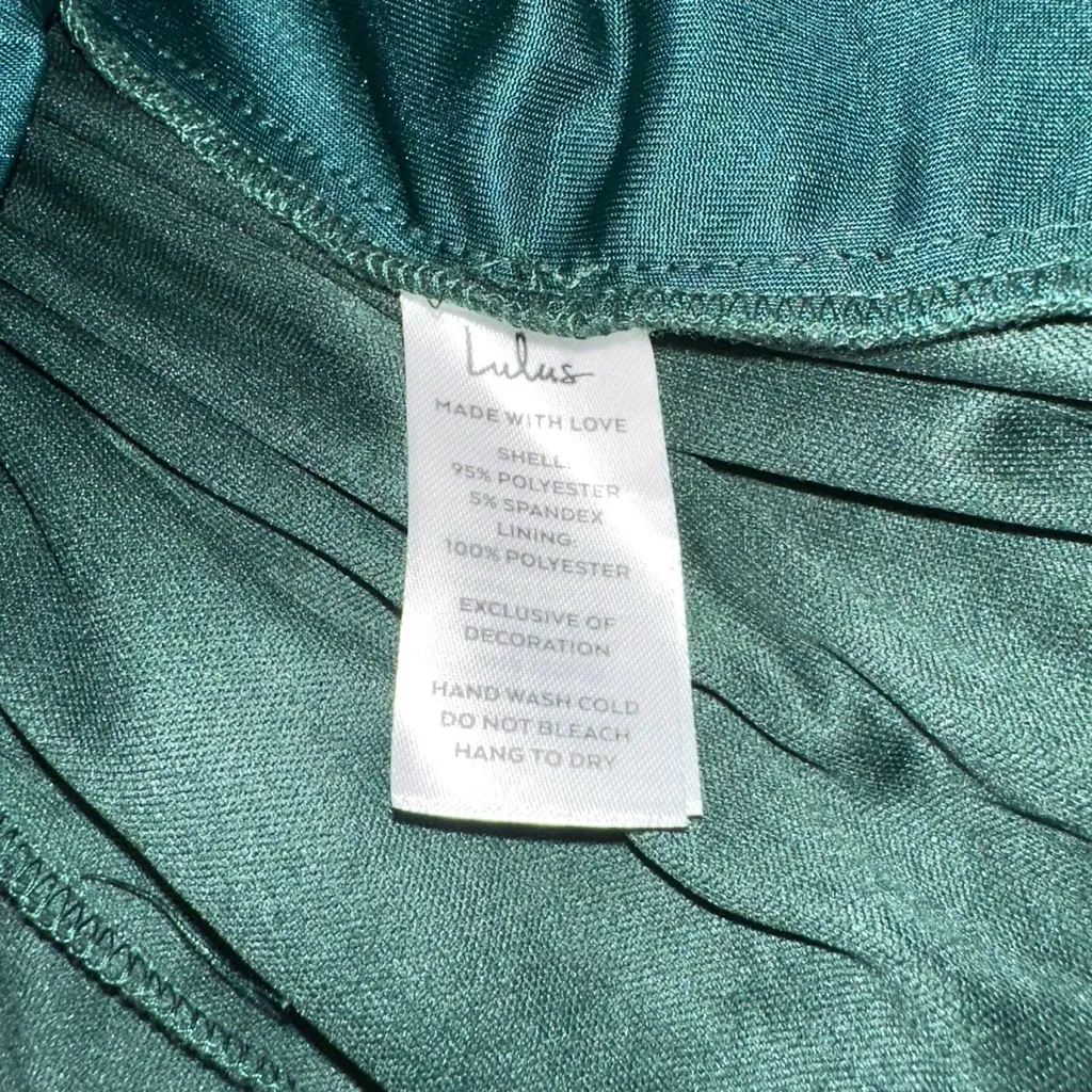 NWT Lulu's Fringe For Life Velvet Green One Shoulder Fringe Dress SMALL - Image 6