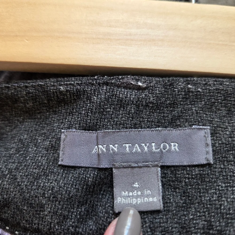 Ann Taylor Gray Wool Cashmere Blend Cuffed Trousers - Image 9
