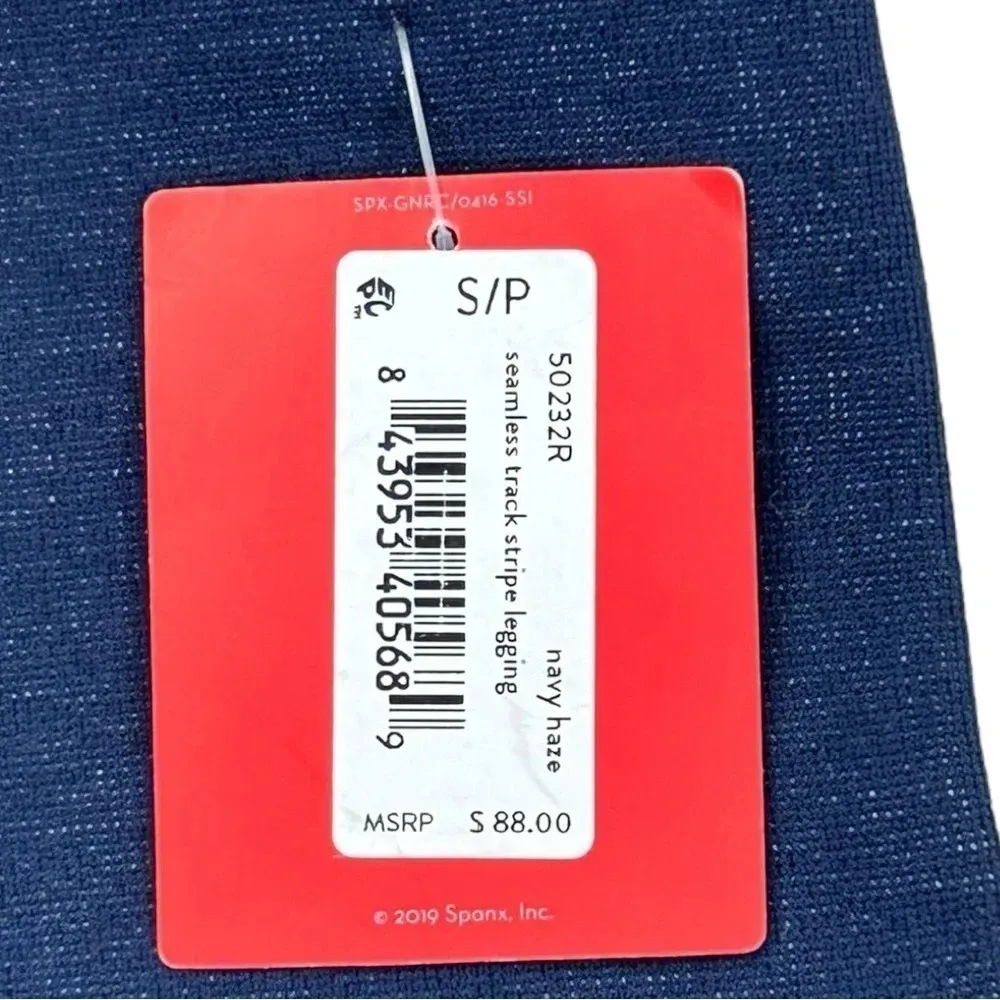 SPANX Women’s Seamless Track Stripe Legging Navy Haze Size Small - Image 6