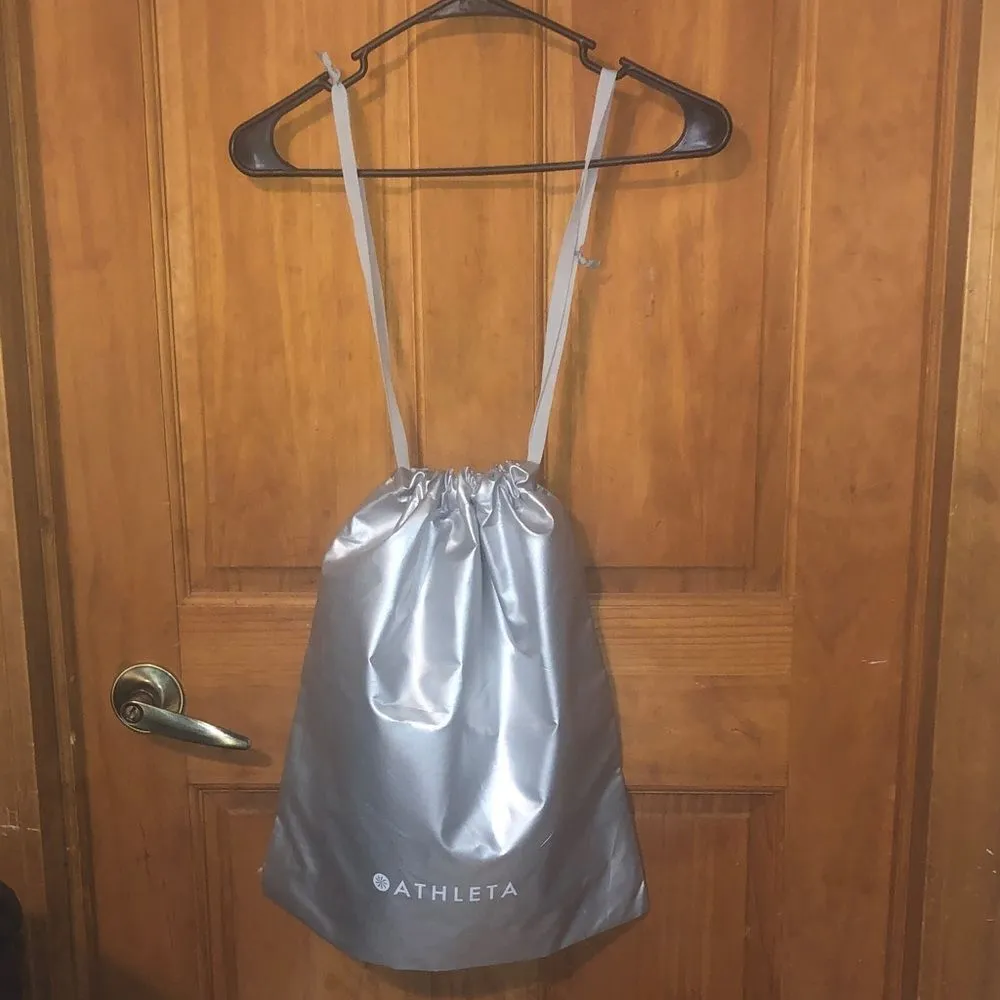 371. Athleta Metallic Silver Drawstring Bag - Image 3