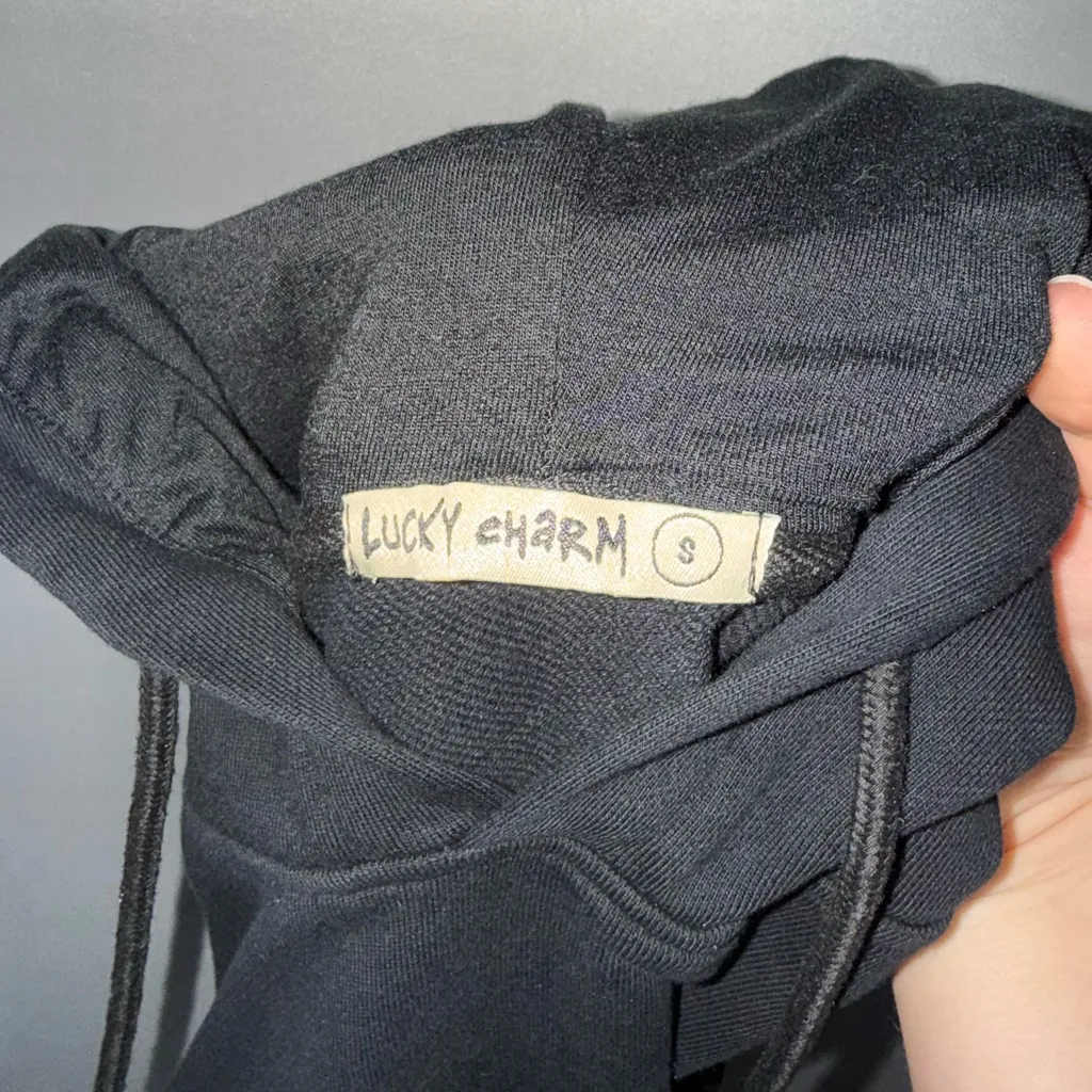 BKYS Lucky Charm Women’s Black Hoodie, Size Small Red - Image 5