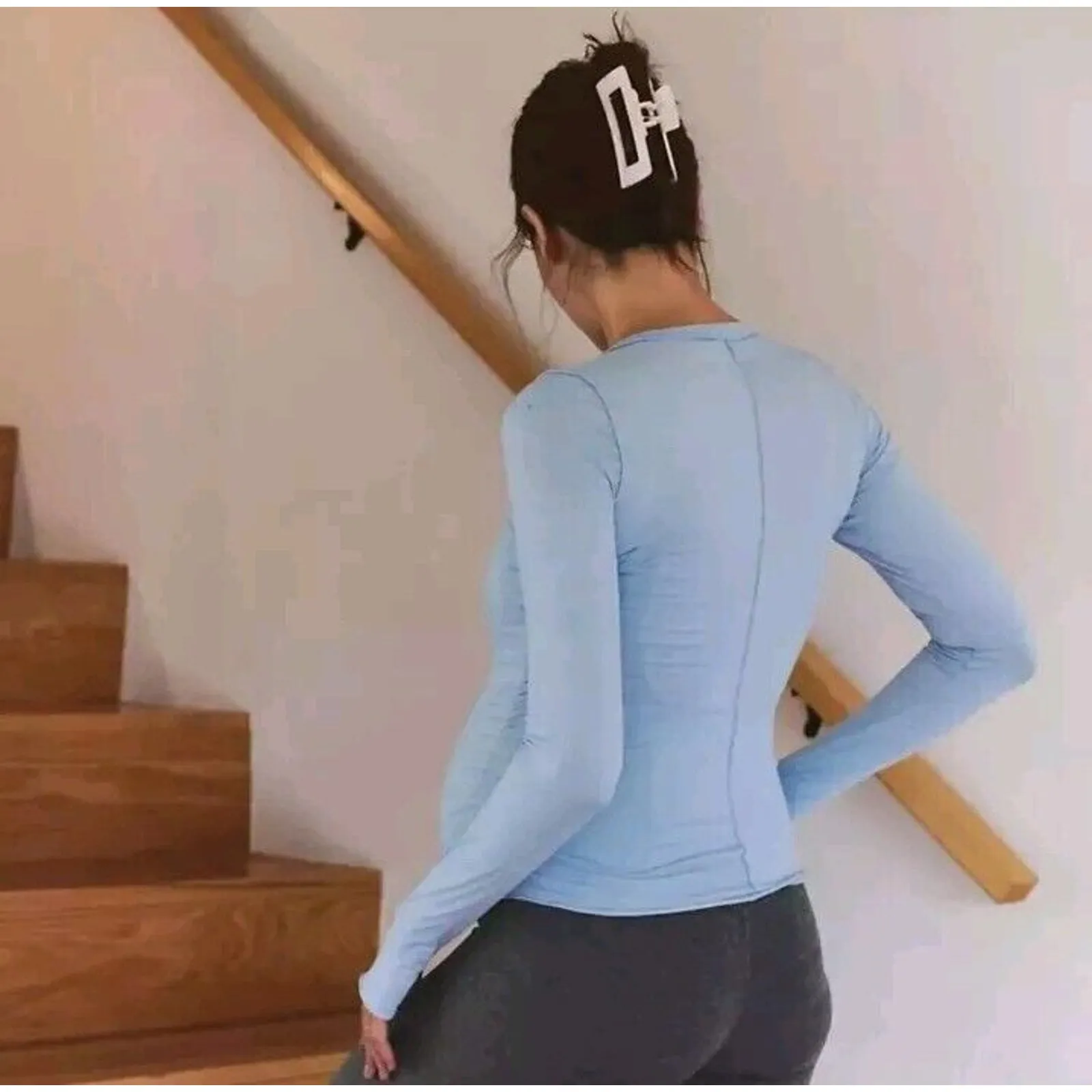 FP Movement x Hatch Maternity Small Right on Run Layer Long Sleeve Top Athletic Blue Size undefined - Image 3