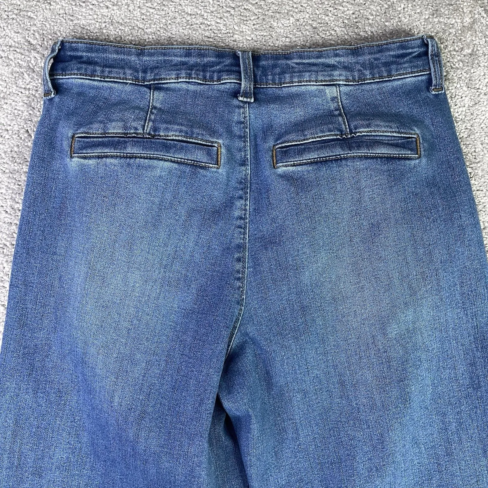 Ella Moss Jeans Women’s 6 Blue Wide Leg Cropped High Rise Medium Wash Denim Boho - Image 4