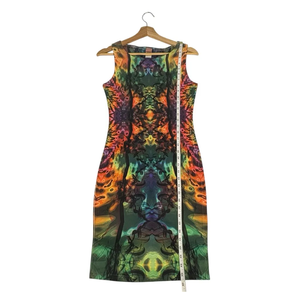 Love J Bodycon Dress Women M Psychedelic Kaleidoscope Print Dopamine Dressing - Image 8
