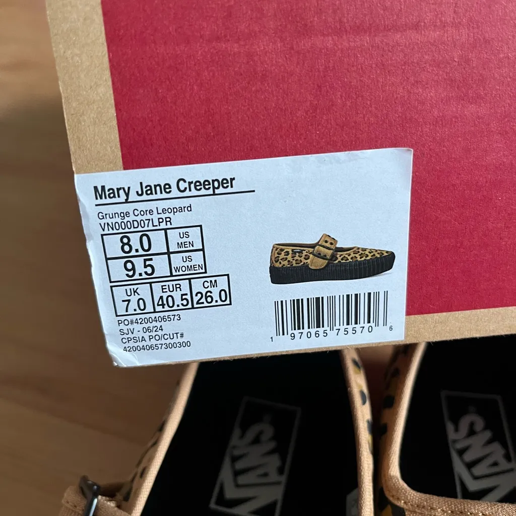 Vans Mary Jane Creeper Grunge Core Leopard Shoe Mens 8.0 US Women 9.5 US - Image 12