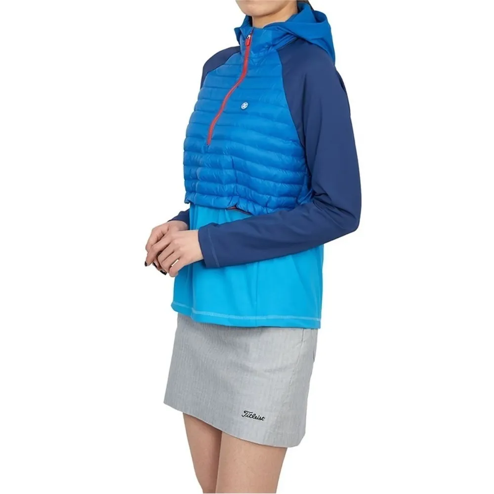 NWT G/Fore Hybrid Pullover Puffer Hoodie 1/2‎ Zip Jacket in Blue Size Small - Image 2