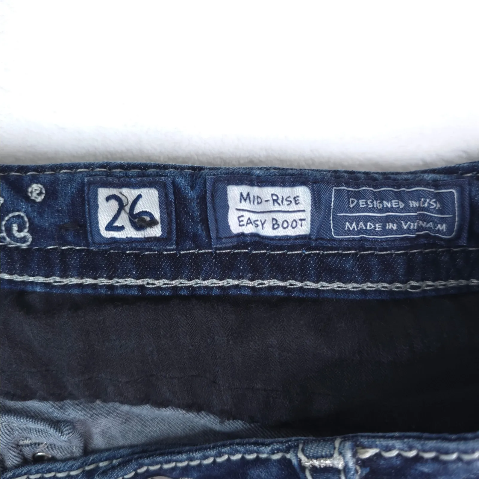 Miss Me Jeans Womens 26 Blue Mid Rise Easy Boot Western Cowgirl Y2K Denim - Image 11