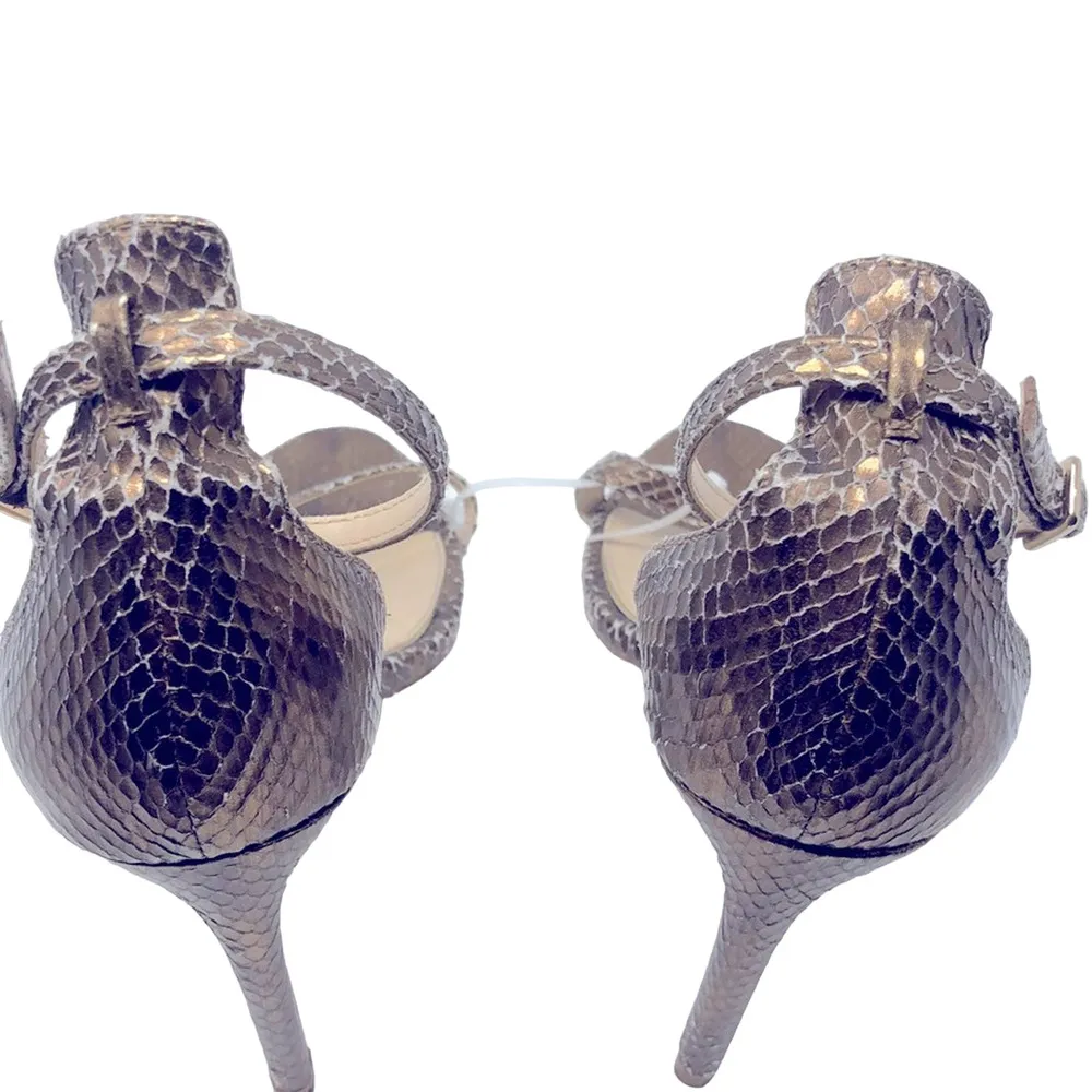 Zara Sandals Gold Snakeskin - Image 8