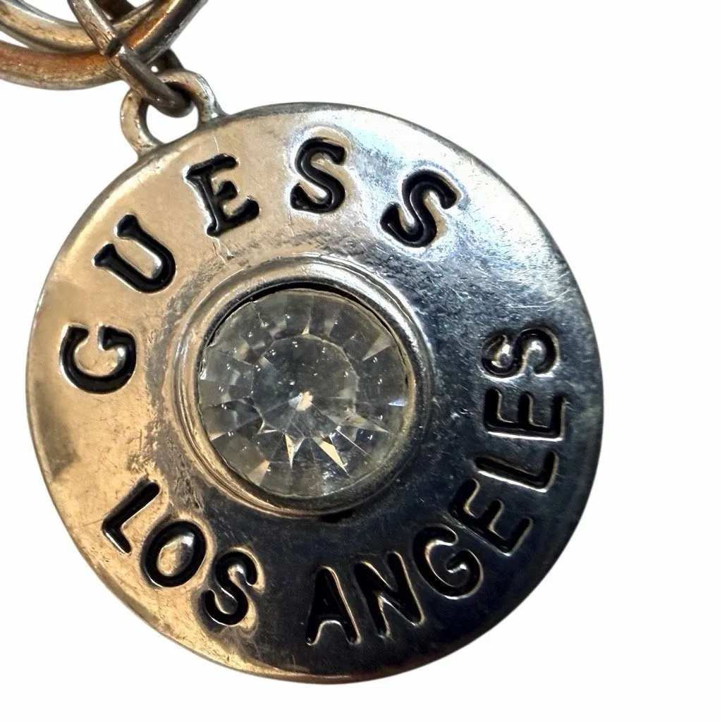 GUESS Silver Tone Heart Charm Bolo Bracelet with Rhinestones - Image 7