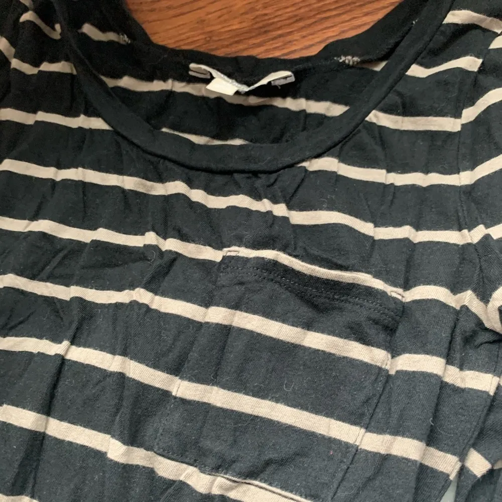 BANANA REPUBLIC Black & Tan Striped T-Shirt Dress - Image 3