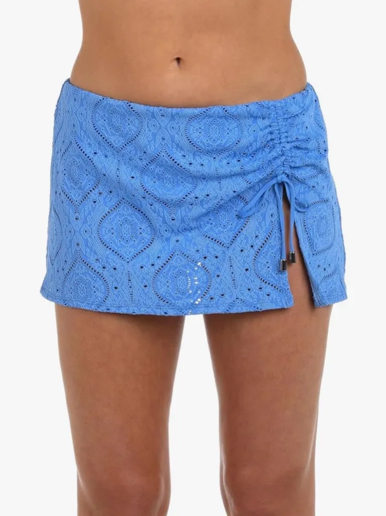 La Blanca Skirted Hipster Bikini Swimsuit Bottom Chambray Mantra Medallion 14 - Image 1