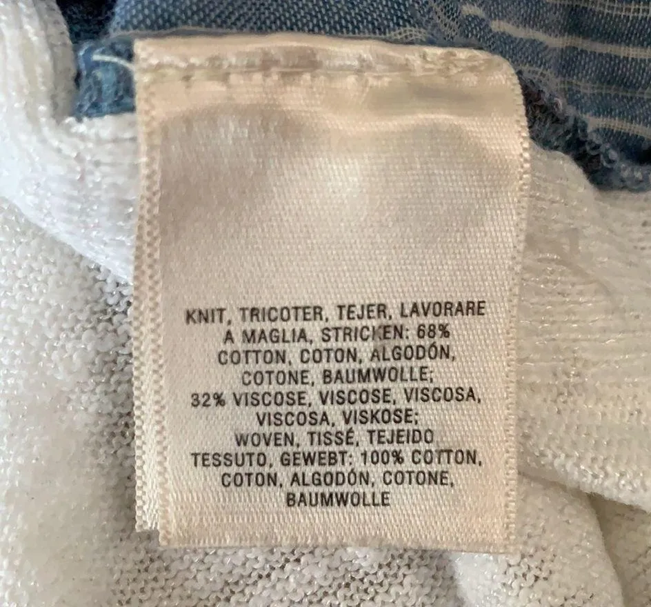 Anthropologie Moth white sweater top XS blue plaid v neck RARE HTF - Image 9