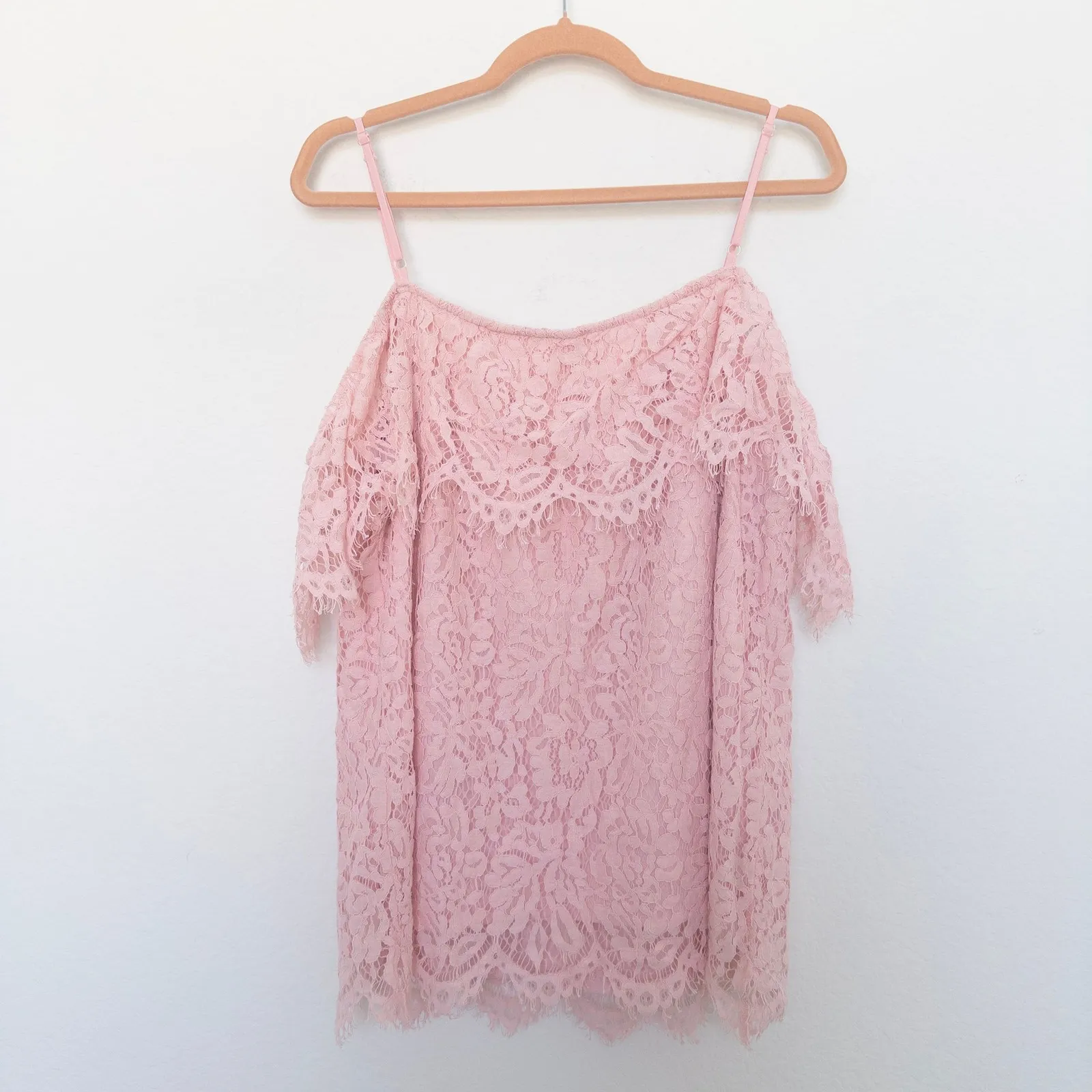 Womens Lace Top Size XXL Pink Off Shoulder Coquette Romantic Soft Girl Summer‎ - Image 9