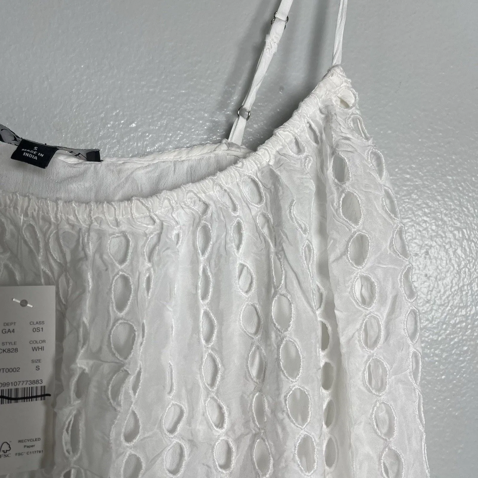 J.CREW Oval Eyelet Midi Dress Size Small White NEW Casual Preppy Bride CK828 - Image 5