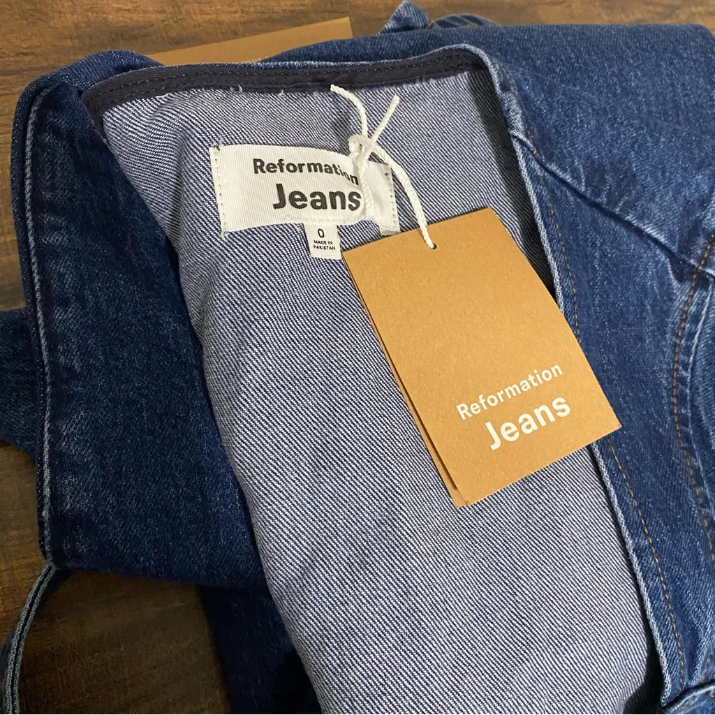 NWT Reformation Calypso Wide Leg Denim Jumpsuit size 0 - Image 16