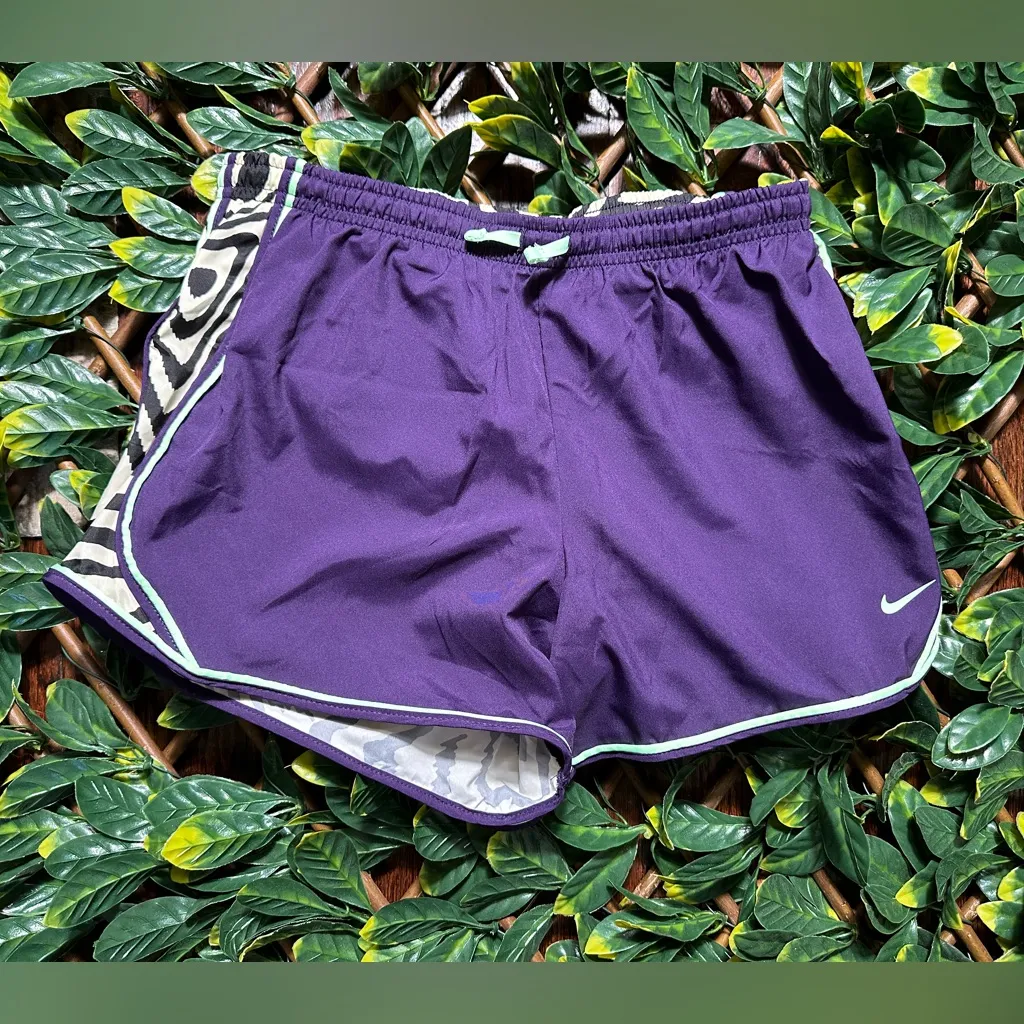 Nike Dri Fit Purple Black Zebra Athletic Shorts Fit like size Small - Image 2