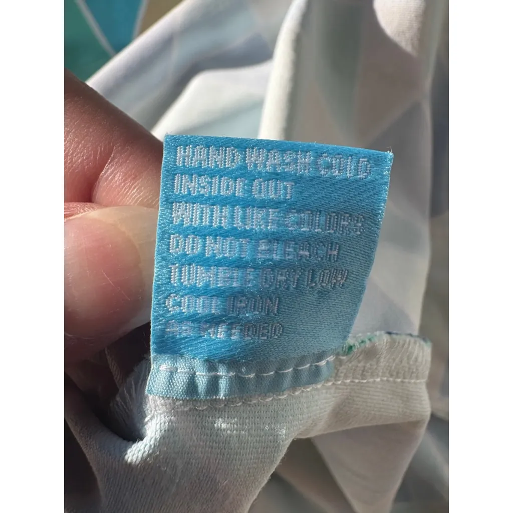 J.Mclaughlin Dolly Catalina Cloth Sleeveless Collared Shirt Dress, XS green Blue - Image 9