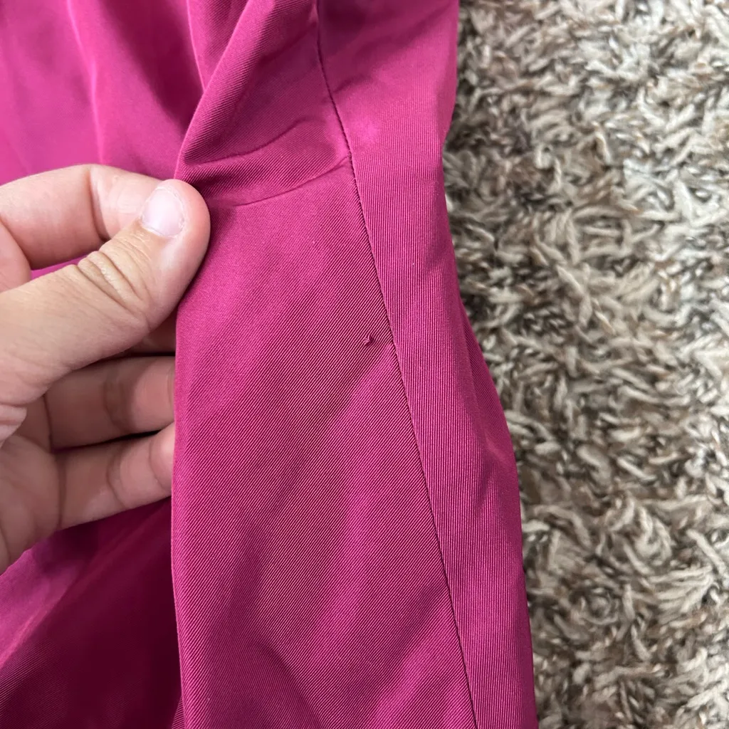 Max Mara Vintage Magenta Pink Navy Halter Silk Blend Dress Sz 6 - Image 5