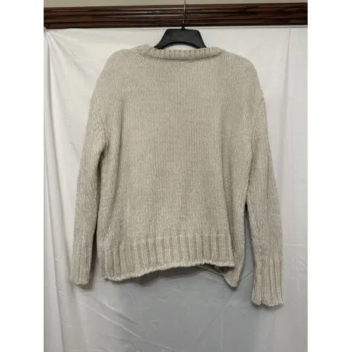 Philosophy M Ivory Chenille Knit Pullover Sweater Velvet Super Soft Long‎ Sleeve - Image 4