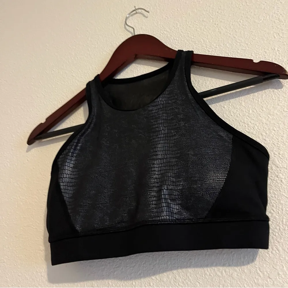 Zyia Black Snakeskin Print High Neck High Support Mesh Size Medium - Image 2