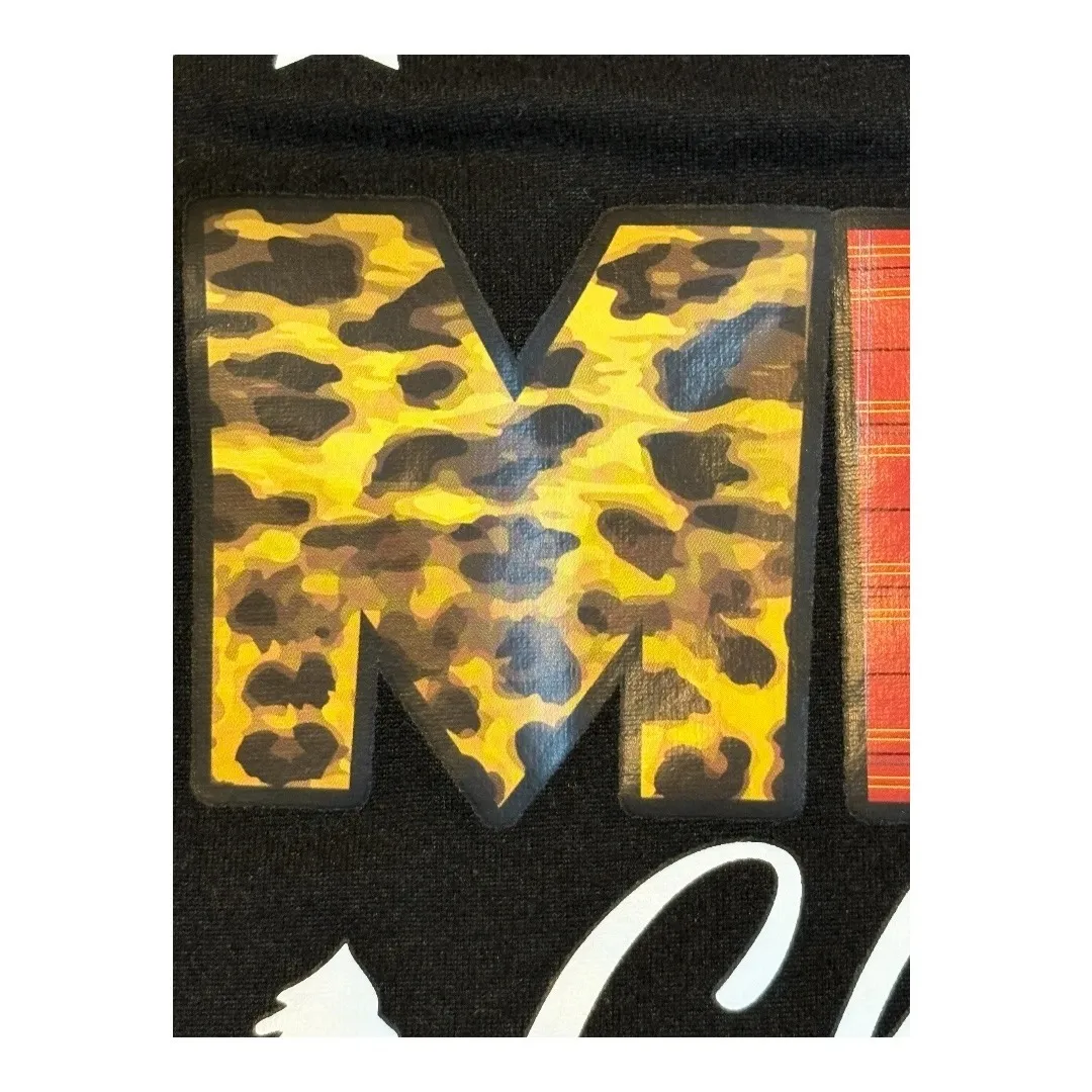 Merry Christmas Graphic T Shirt Leopard Plaid‎ Holiday Top Curve Plus Size 2XL - Image 6