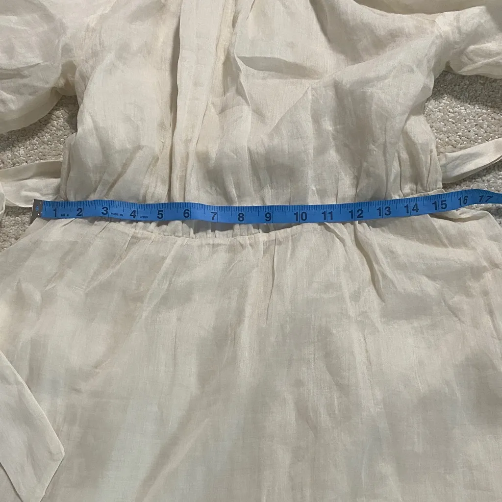 Banana Republic Light Beige Puff Sleeve Dress - Image 9