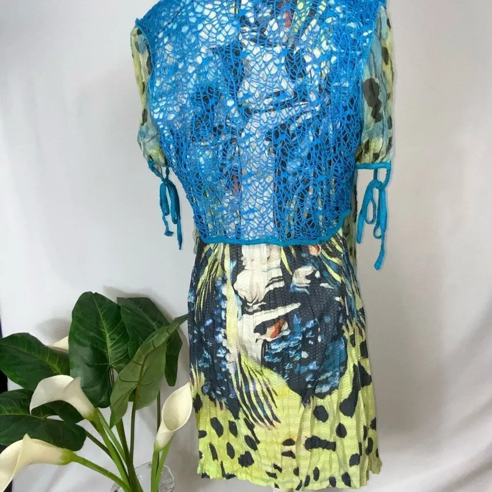 Fleur De Lis Colorful Lightweight Flowy Contemporary Anywhere Dress M Yellow Size M - Image 6