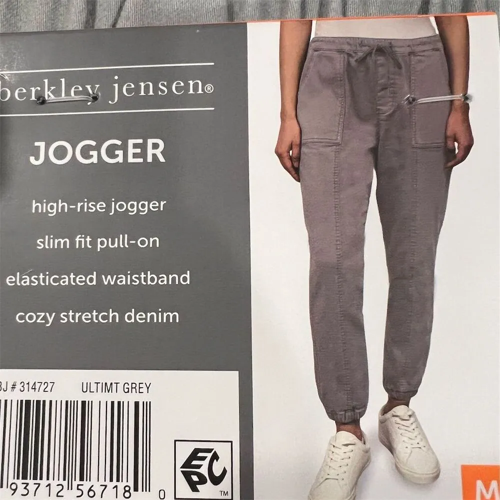 Berkley Jensen Unisex Jogger Pants Medium Gray Slim Fit NWT - Image 5