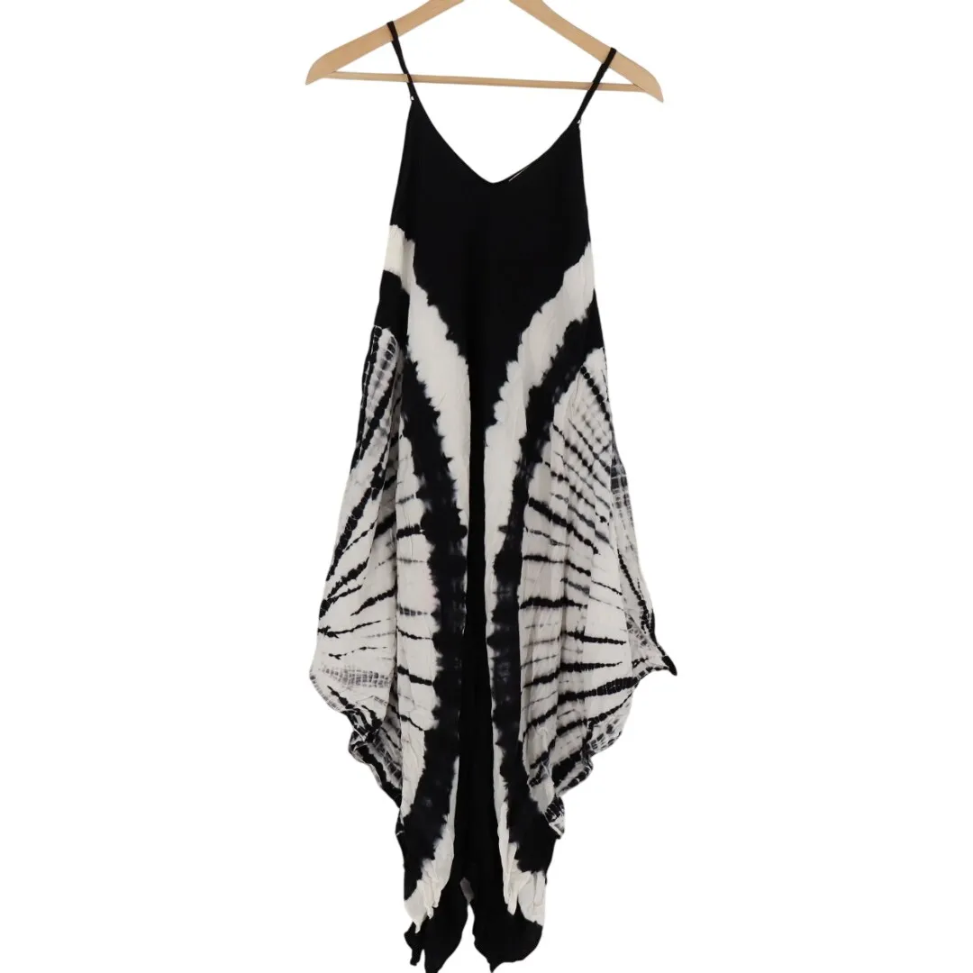 Philosophy Republic Clothing Jumpsuit Womens XS Black White Tie Dye V-Neck Boho - Image 2